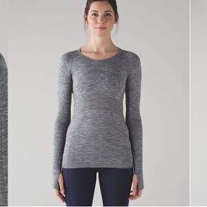 LULULEMON Swiftly Tech Long Sleeve Crew Gray Womens‎ Size 6 Running